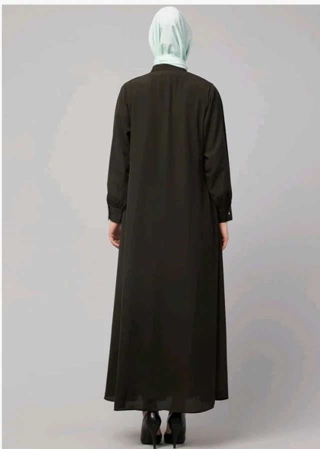Mallika Women Modest Wear Front Open Abaya Burkha for Everyday use
- 2XL, Olive