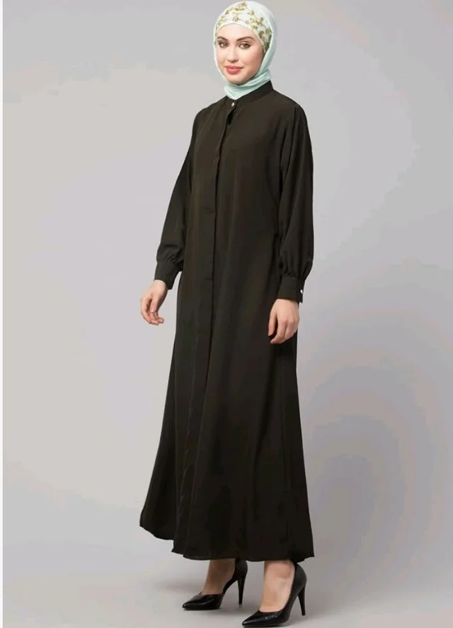 Mallika Women Modest Wear Front Open Abaya Burkha for Everyday use
- 2XL, Olive