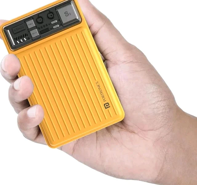 Portronics Luxcell Mini 10K Advanced 10000 mAh Nano Power Bank with 22.5W Max Output, LED Indicator, Mach USB-A Output, Type C PD Output, Type C Input, Wake Up Button(Yellow)