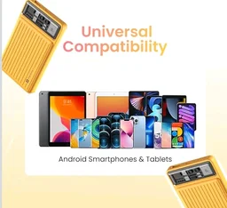 Portronics Luxcell Mini 10K Advanced 10000 mAh Nano Power Bank with 22.5W Max Output, LED Indicator, Mach USB-A Output, Type C PD Output, Type C Input, Wake Up Button(Yellow)