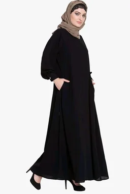 Mallika Women Modest Wear Front Open Abaya Burkha for Everyday use
- 2XL, Black