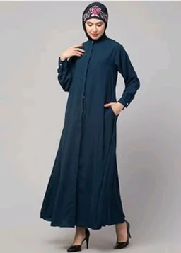 Mallika Women Modest Wear Front Open Abaya Burkha for Everyday use
- L, Teal