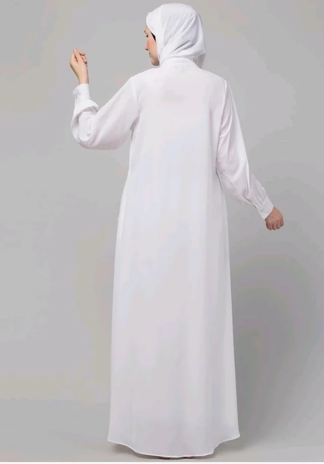 Mallika Women Modest Wear Front Open Abaya Burkha for Everyday use
- 2XL, white
