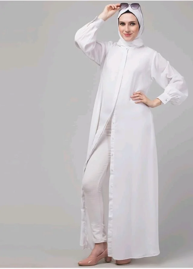 Mallika Women Modest Wear Front Open Abaya Burkha for Everyday use
- 2XL, white