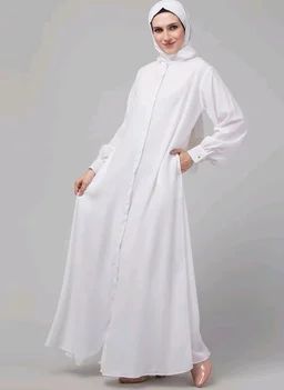 Mallika Women Modest Wear Front Open Abaya Burkha for Everyday use
- 2XL, white