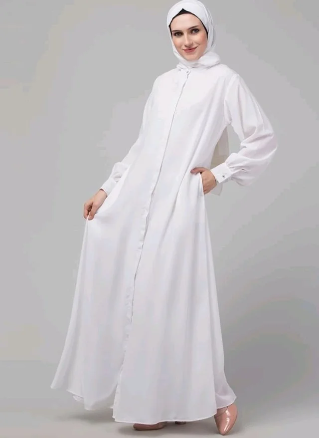 Mallika Women Modest Wear Front Open Abaya Burkha for Everyday use
- 2XL, white
