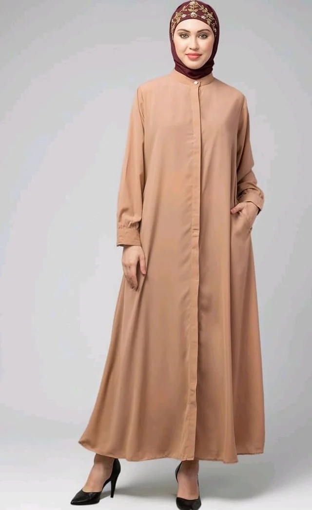 Mallika Women Modest Wear Front Open Abaya Burkha for Everyday use
- S, Dark Skin