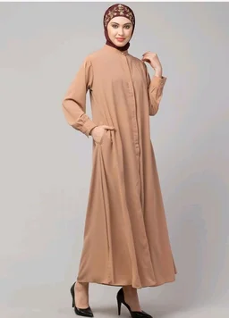 Mallika Women Modest Wear Front Open Abaya Burkha for Everyday use
- S, Dark Skin