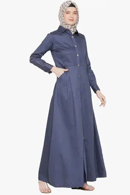 Momin Libas Navy Blue Twill Front Open Abaya Burqa
- 2XL, Navy Blue