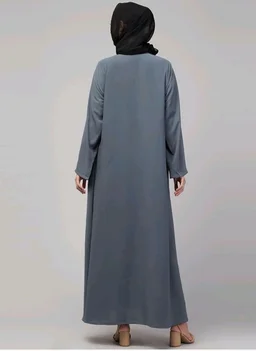 Mallika Women Modest Wear Nida Matt Front Open Zipper Abaya Burkha for Everyday use
- 2XL, Grey