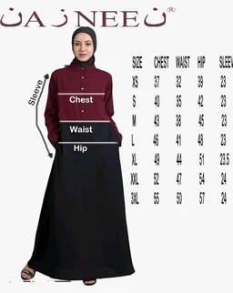 Mallika Women Modest Wear Nida Matt Front Open Zipper Abaya Burkha for Everyday use
- 2XL, Wine