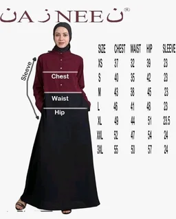 Mallika Women Modest Wear Nida Matt Front Open Zipper Abaya Burkha for Everyday use
- 2XL, Maroon