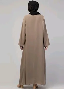 Mallika Women Modest Wear Nida Matt Front Open Zipper Abaya Burkha for Everyday use
- 2XL, Khaki