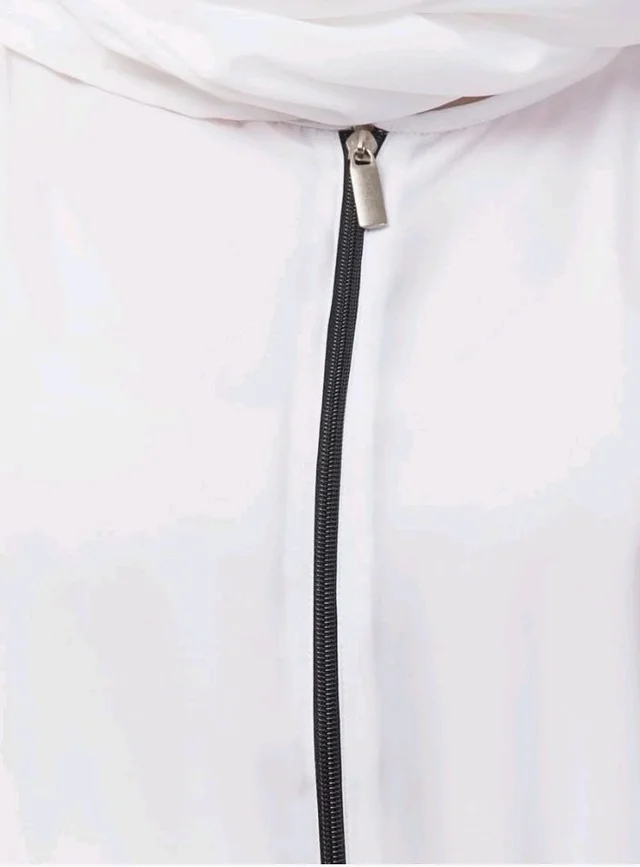Mallika Women Modest Wear Nida Matt Front Open Zipper Abaya Burkha for Everyday use
- 2XL, White