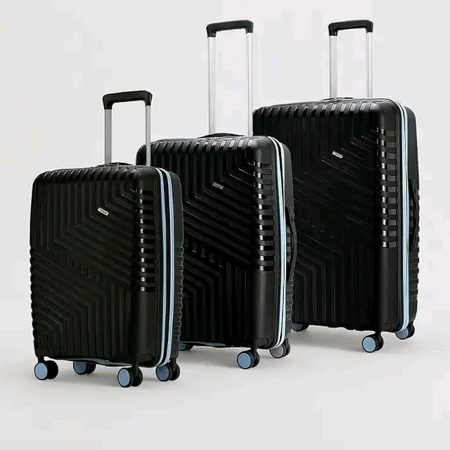Visit the LAttitude By Provogue Store
3.7 out of 5 stars 91
Core Set of 3 Trolley Bags Cabin + Medium + Large Polypropylene Hard Suitcase, 8 Spinner Wheels, Recessed Number Lock, Luggage for Men & Women Midnight Black/Arctic Blue
100+ bought in past month