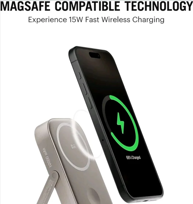 DAILY OBJECTS DailyObjects Loop Qi2 Certified 10000 Mah Mag-Safe Compatible Aluminium Wireless Power Bank|Fast Charging| Compatible with Samsung/OnePlus/iPhone 12/13/14/15/16/17/Pro Max|Pocket Size (Titanium)