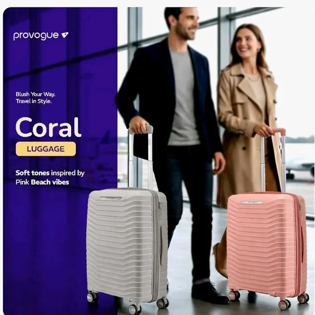 Provogue Coral Hard-Sided PP 65 Cm Trolley Bags for Travel Medium Size | Expandable Luggage Suitcase with 8 Wheels | Combination Lock | 5 Year Warranty (Tea Rose/Redwood)
50+ bought in past month