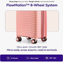 Provogue Coral Hard-Sided PP 65 Cm Trolley Bags for Travel Medium Size | Expandable Luggage Suitcase with 8 Wheels | Combination Lock | 5 Year Warranty (Tea Rose/Redwood)
50+ bought in past month