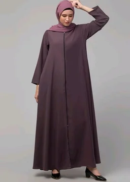Mallika Women Modest Wear Nida Matt Front Open Zipper Abaya Burkha for Everyday use
- L, Dust Purple