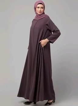 Mallika Women Modest Wear Nida Matt Front Open Zipper Abaya Burkha for Everyday use
- L, Dust Purple