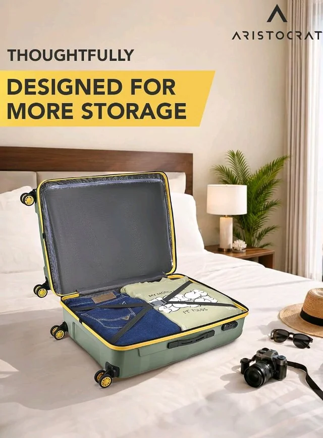 Aristocrat Comet Cabin Polycarbonate Hard Case 8-Wheel Trolley Bag, Green
Durable Case, Lightweight, Combination Lock, Sturdy Zipper, Compact Travel Luggage, Spacious Interior, 3-Year Global Warranty
900+ bought in past month