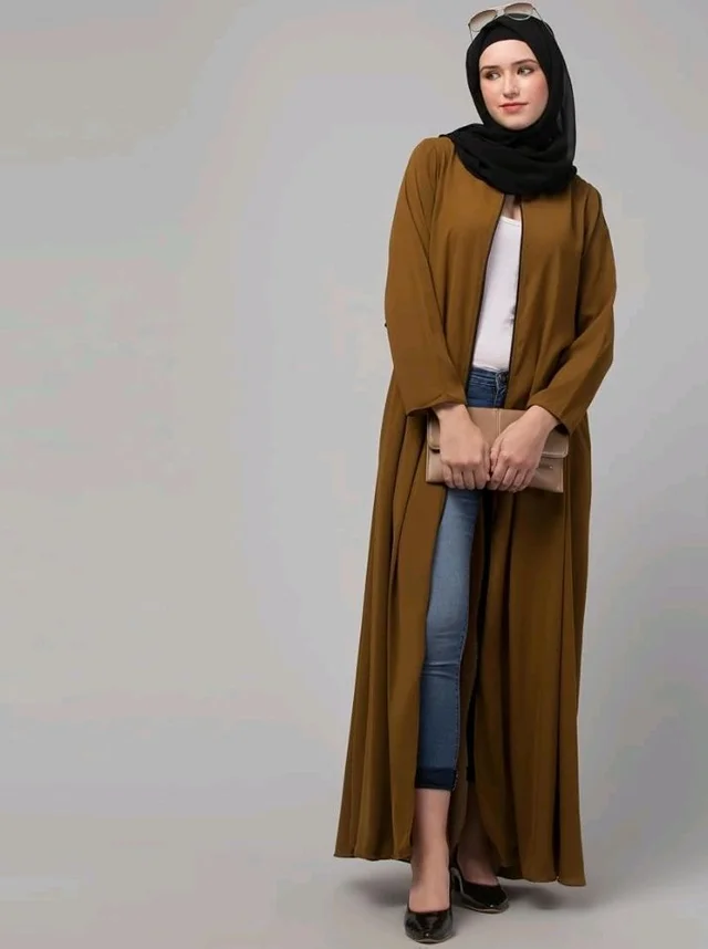Mallika Women Modest Wear Nida Matt Front Open Zipper Abaya Burkha for Everyday use
- S, Gold