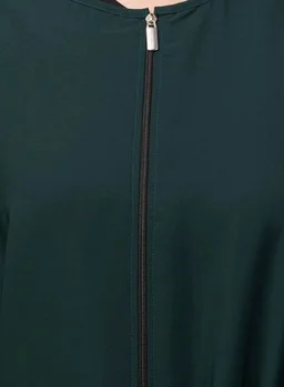 Mallika Women Modest Wear Nida Matt Front Open Zipper Abaya Burkha for Everyday use
- S, Green