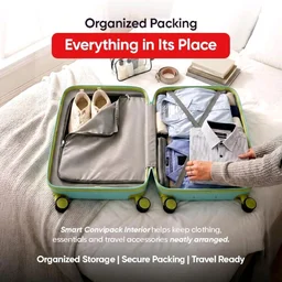 Core Cabin Suitcase 55 cm 20 inch Polypropylene Hard Trolley Bag, 8 Spinner Wheels, Recessed Number Lock, Lightweight Carry-On Luggage for Men & Women Aegean Blue/Meadow Yellow
100+ bought in past month
