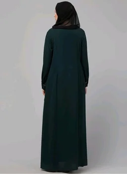 Abaya Dress with Front Embroidery & Cuff Sleeves And Side Pocket Made in Nida Matte Fabric Sleeves Full length Burqa for Women and Girls
- M, Botel Green