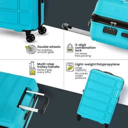 Kamiliant by American Tourister Medium Harrier Edge 8W 68 Cms Check-in (PP) Hard Sided 8 Wheels Spinner Luggage/Suitcase/Trolley Bag (Coral Blue) (Double Wheel)
100+ bought in past month