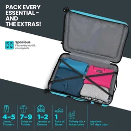 Kamiliant by American Tourister Medium Harrier Edge 8W 68 Cms Check-in (PP) Hard Sided 8 Wheels Spinner Luggage/Suitcase/Trolley Bag (Coral Blue) (Double Wheel)
100+ bought in past month
