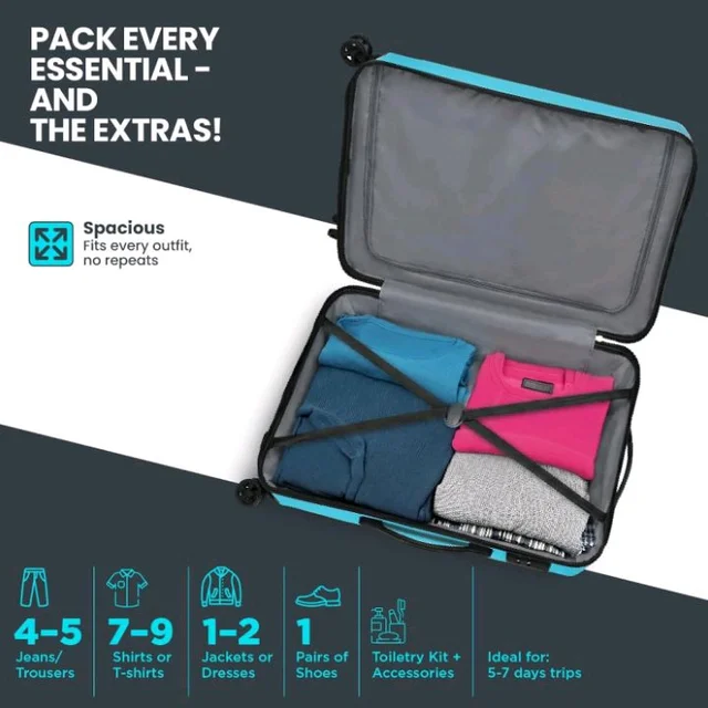 Kamiliant by American Tourister Medium Harrier Edge 8W 68 Cms Check-in (PP) Hard Sided 8 Wheels Spinner Luggage/Suitcase/Trolley Bag (Coral Blue) (Double Wheel)
100+ bought in past month