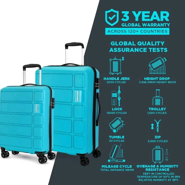Kamiliant by American Tourister Medium Harrier Edge 8W 68 Cms Check-in (PP) Hard Sided 8 Wheels Spinner Luggage/Suitcase/Trolley Bag (Coral Blue) (Double Wheel)
100+ bought in past month