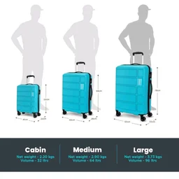 Kamiliant by American Tourister Medium Harrier Edge 8W 68 Cms Check-in (PP) Hard Sided 8 Wheels Spinner Luggage/Suitcase/Trolley Bag (Coral Blue) (Double Wheel)
100+ bought in past month