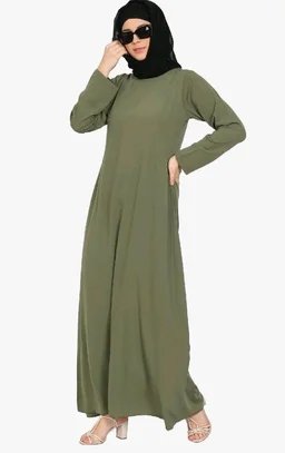Women’s A-Line Inner Abaya Dress With Side Pocket (BT-ALA- 002)
- L, Jade Green