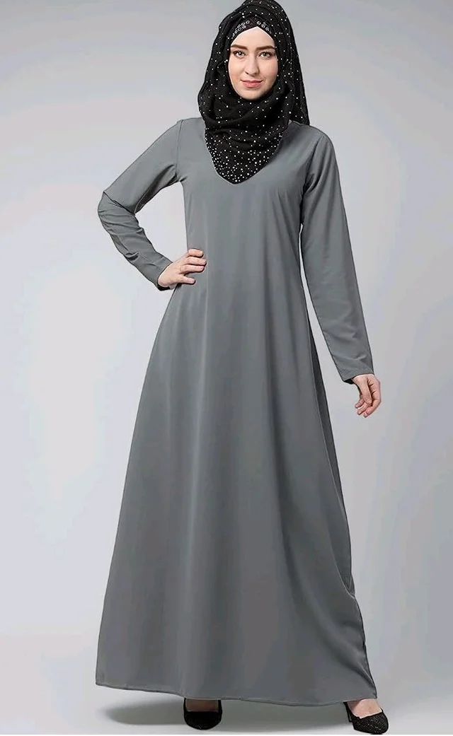 Women’s A-Line Inner Abaya Dress With Side Pocket (BT-ALA- 002)
- M, Grey