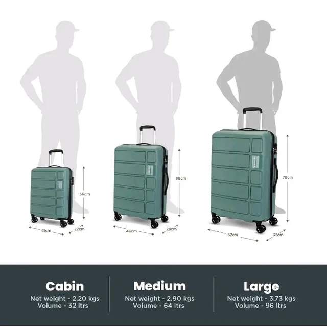 Kamiliant by American Tourister Small Harrier Edge 8W 56 Cms Cabin (PP) Hard Sided 8 Wheels Spinner Luggage/Suitcase/Trolley Bag (Slate Grey) (Double Wheel)