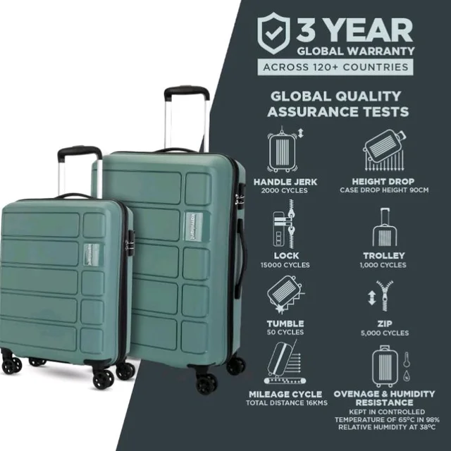 Kamiliant by American Tourister Small Harrier Edge 8W 56 Cms Cabin (PP) Hard Sided 8 Wheels Spinner Luggage/Suitcase/Trolley Bag (Slate Grey) (Double Wheel)