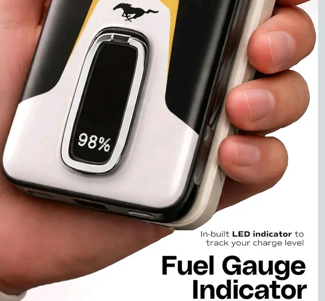 GOBOULT Mustang Ampvault V10 10000 mAh Wired & Wireless Power Bank (Phantom Black, Lithium Polymer, Fast Charging for Earbuds, Mobile, Smartwatch, Speaker, Tablet, USB Type-C, Digital Display)