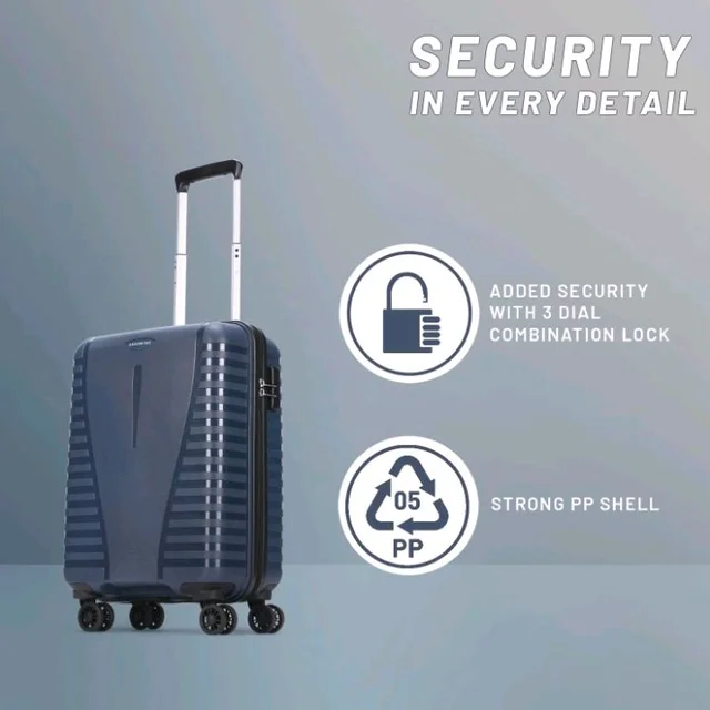 Aristocrat Airpro 8-Wheel Cabin Size Hard Case Trolley Bag, Poseidon Blue
Durable Polypropylene Case, Lightweight, Combination Lock, Sturdy Zipper, Compact Travel Luggage, 3-Year Global Warranty
2K+ bought in past month