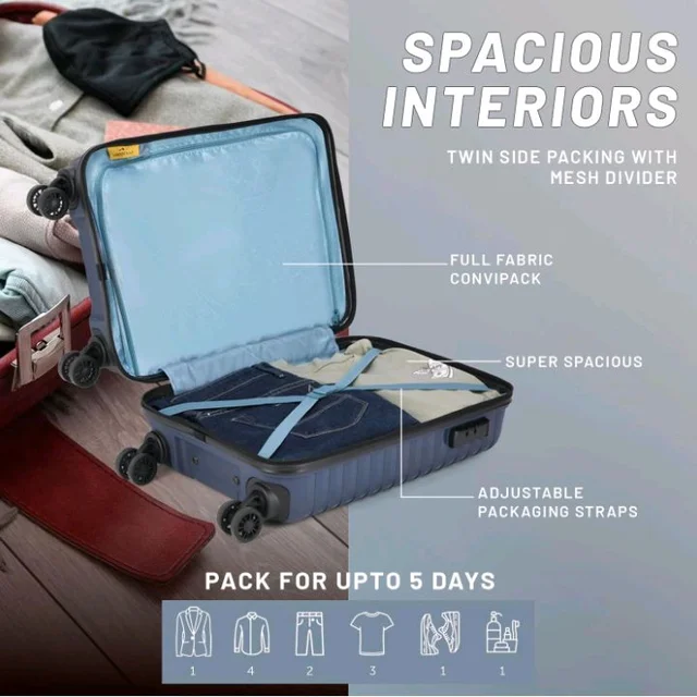 Aristocrat Airpro 8-Wheel Cabin Size Hard Case Trolley Bag, Poseidon Blue
Durable Polypropylene Case, Lightweight, Combination Lock, Sturdy Zipper, Compact Travel Luggage, 3-Year Global Warranty
2K+ bought in past month