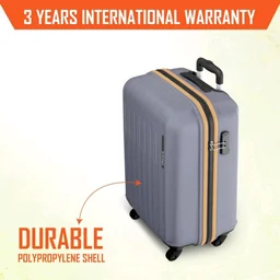 Safari Genius Alley 55cm Cabin Trolley Bag Hard Case Polypropylene, 4 Spinner Wheels, 360 Degree Wheeling Carry on Luggage, Travel Bag, Suitcase,