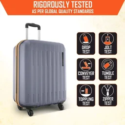 Safari Genius Alley 55cm Cabin Trolley Bag Hard Case Polypropylene, 4 Spinner Wheels, 360 Degree Wheeling Carry on Luggage, Travel Bag, Suitcase,