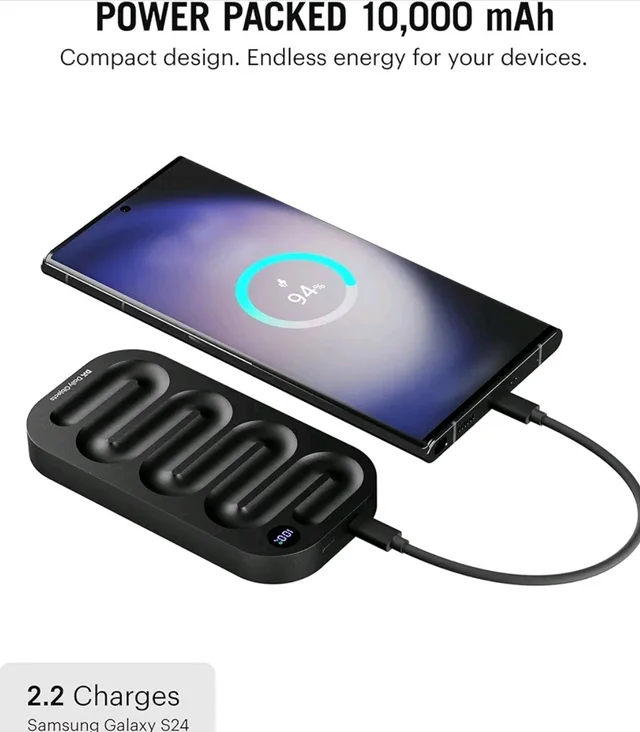 DailyObjects Loop Universal Aluminium Power Bank|10000 Mah|Fast Charging Output 20W | Compatible with Samsung/OnePlus/iPhone 12/13/14/15/16/17/Pro Max/Airpods|Pocket Size|LED Battery Display (Black)