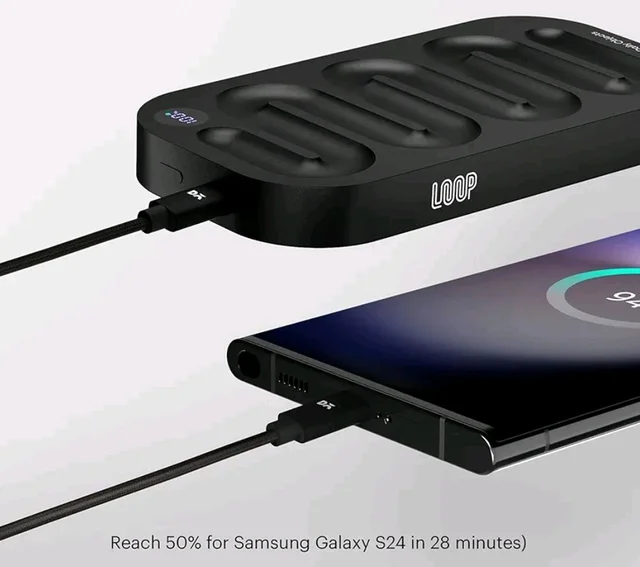 DailyObjects Loop Universal Aluminium Power Bank|10000 Mah|Fast Charging Output 20W | Compatible with Samsung/OnePlus/iPhone 12/13/14/15/16/17/Pro Max/Airpods|Pocket Size|LED Battery Display (Black)