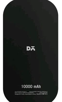 DailyObjects Loop Universal Aluminium Power Bank|10000 Mah|Fast Charging Output 20W | Compatible with Samsung/OnePlus/iPhone 12/13/14/15/16/17/Pro Max/Airpods|Pocket Size|LED Battery Display (Black)