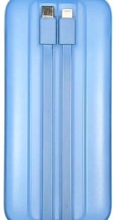 E GATE 105P Powerbank 10000mAh Fast Charging | Built-in Lightening & Type C Cable for iPhone, Android, TWS etc| Multi Device 22.5W Power Bank 5-in-1 Charger | USB X 2, Type C X 2 & Lightening (Blue)