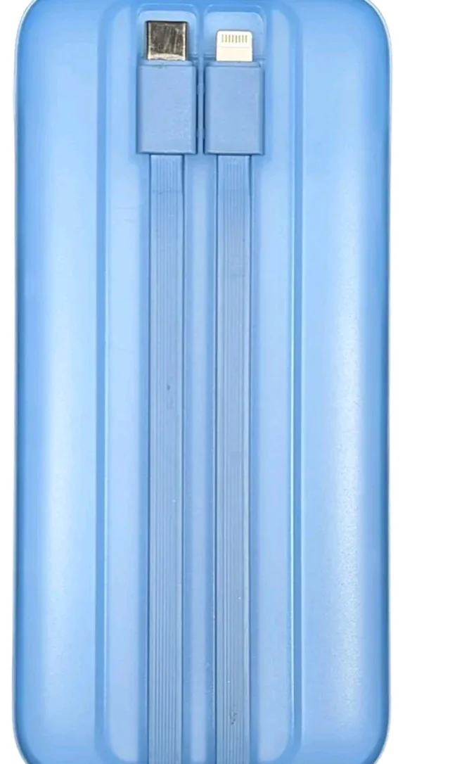 E GATE 105P Powerbank 10000mAh Fast Charging | Built-in Lightening & Type C Cable for iPhone, Android, TWS etc| Multi Device 22.5W Power Bank 5-in-1 Charger | USB X 2, Type C X 2 & Lightening (Blue)