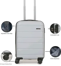 TEAKWOOD LEATHERS Unisex 8 Wheels Trolley Bag, Hard Cabin with Zipper Closure, Adjustable Push Button & Cross Side Strap, Lock System 360 Degree (55 CM, Metallic Silver)
100+ bought in past month