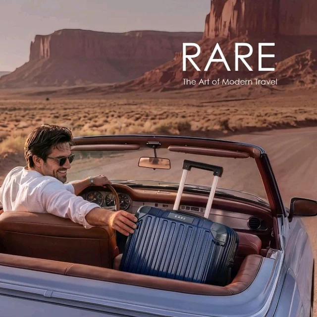 RARE RABBIT Victus Pro Cabin Size Dark Blue Hard Trolley Bag Polycarbonate Antiscratch Travel Suitcase with Reinforced Corners, 8 Silent Wheels and a Sturdy TSA Lock - Luggage for Men & Women